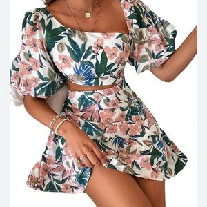 Floral Puff Sleeve Dress